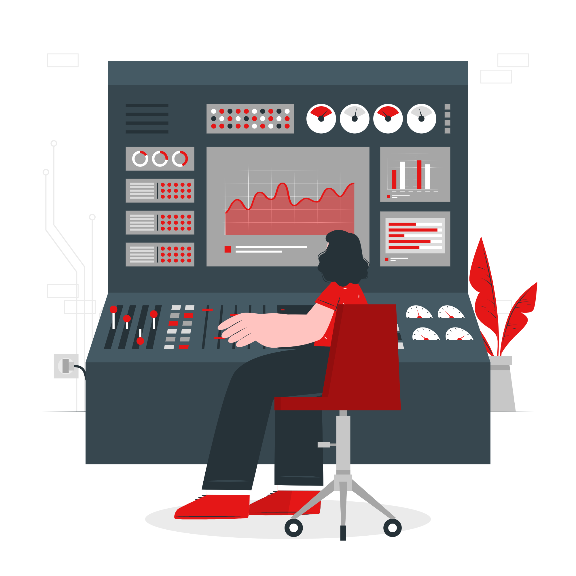 Ilustracion de factory tecnologica